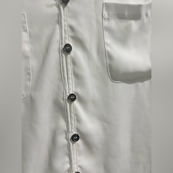 Maurice’s L large white lace sheer top shirt work dressy button‎ up women’s - Picture 3 of 8